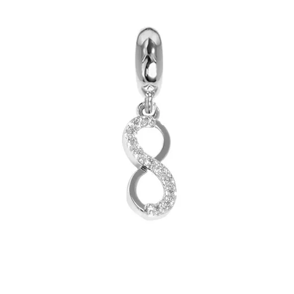 Charm a forma di infinito e zirconi