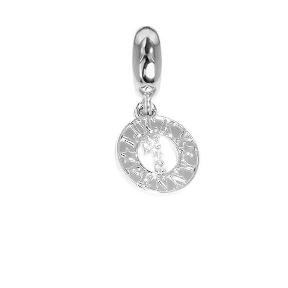 Charm a forma di 1 penny e zirconi
