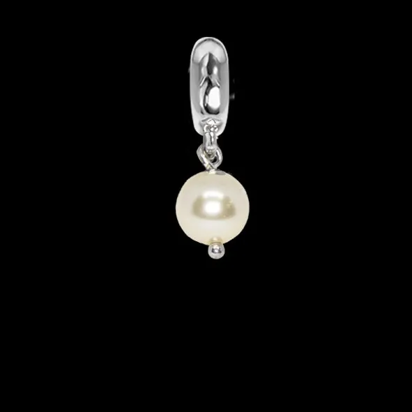 Charm con perla Swarovski light gold