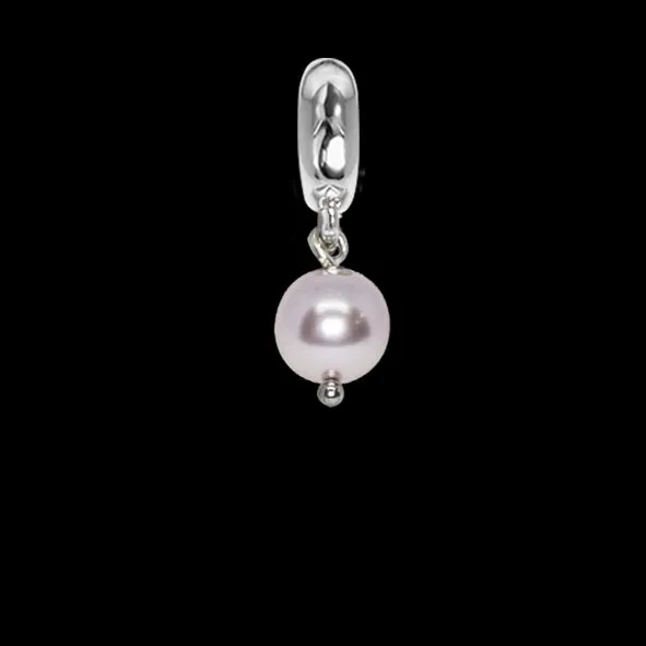 Charm con perla Swarovski rosaline