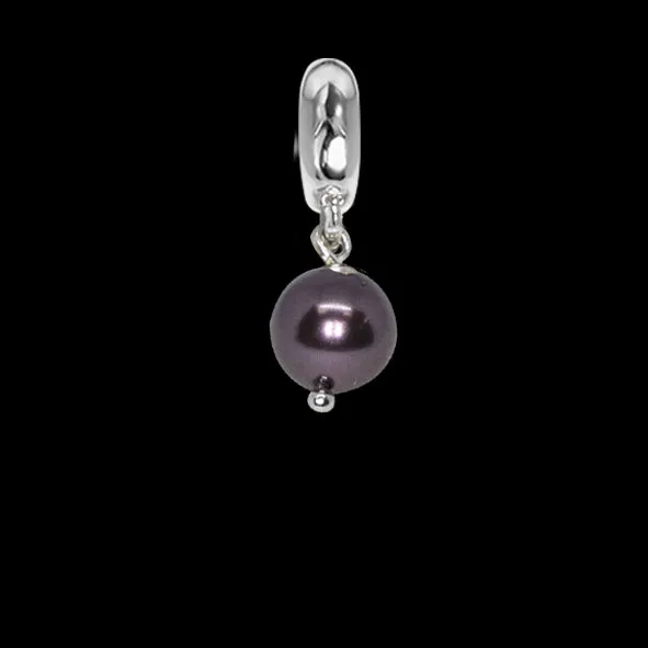 Charm con perla Swarovski burgundy