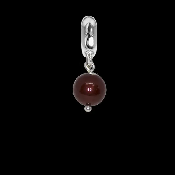 Charm con perla Swarovski bordeaux