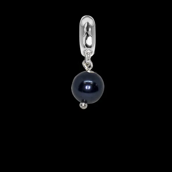 Charm con perla Swarovski night blue