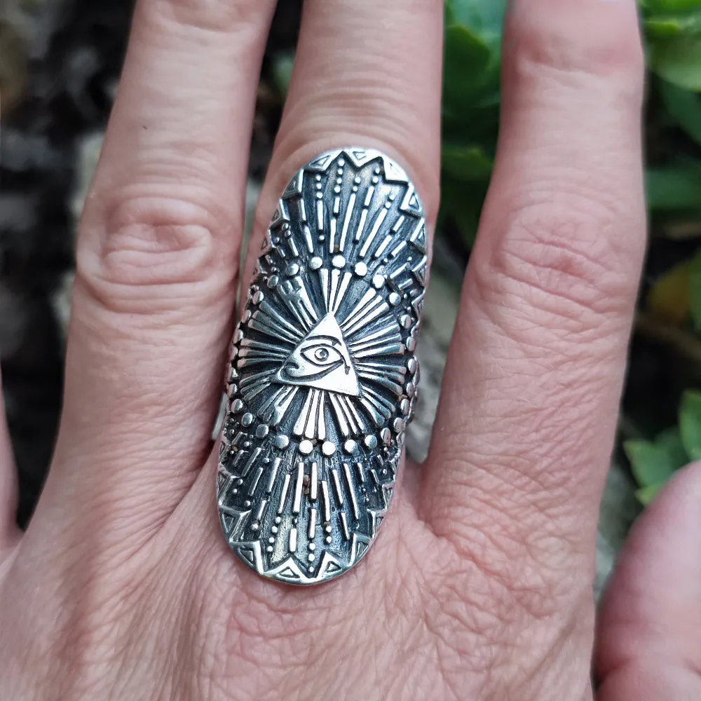 Ethnischer Ring aus 925er Silber - EYE OF RA