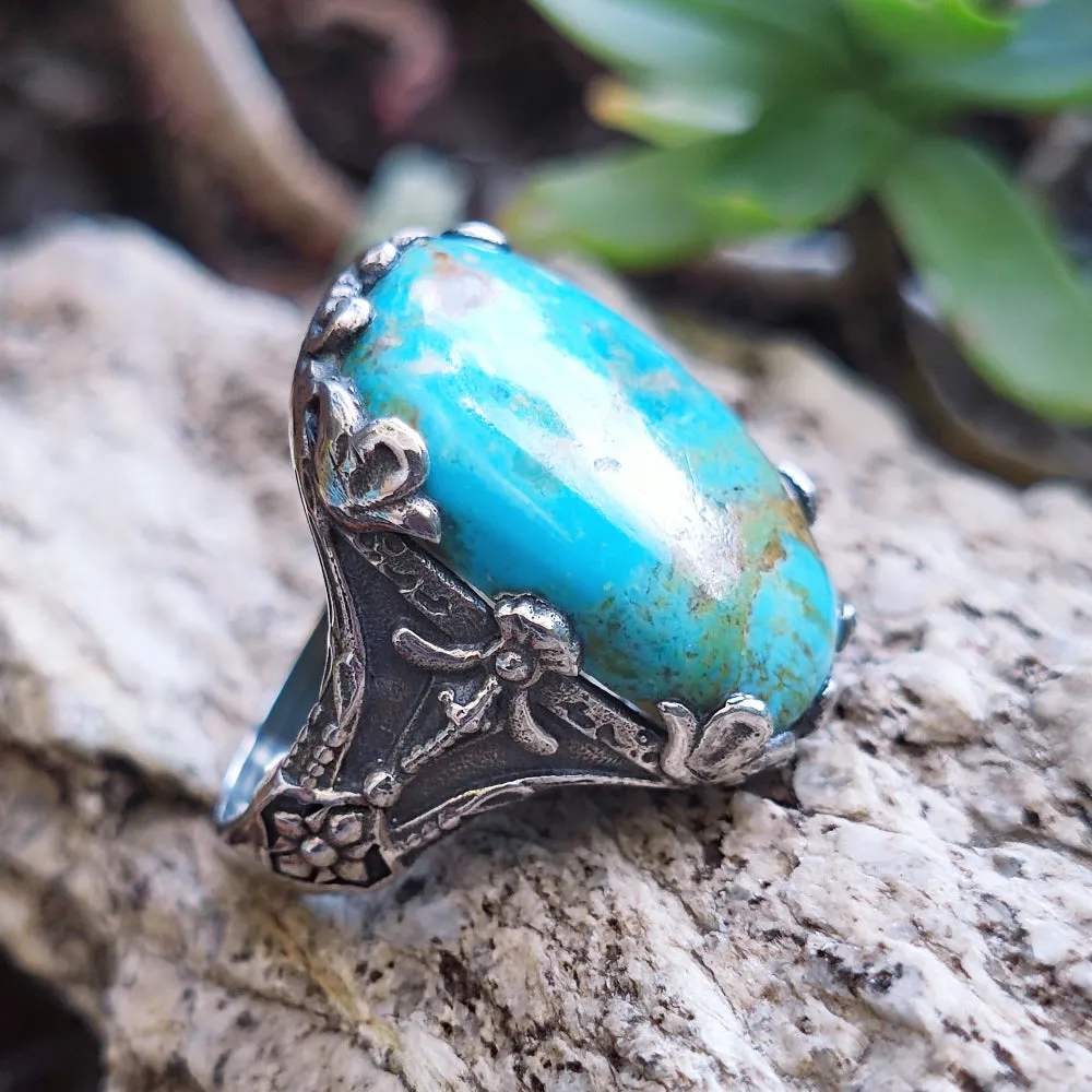 Ethnischer Ring mit Stein aus 925er Silber – JAKHAN