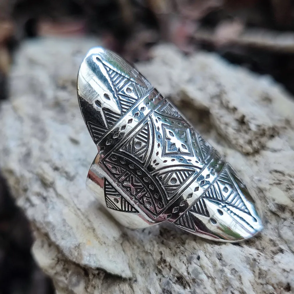 Verzierter Bandring aus 925er Silber – BALAJI