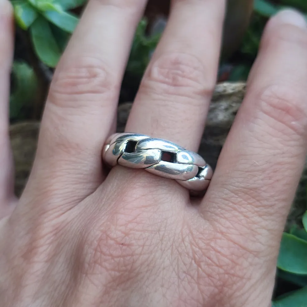 925 Silver Chain Handcrafted Ring - EDITH