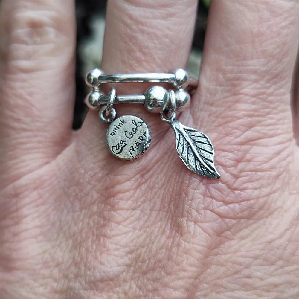 925er Silberring mit Anhängern - LISA