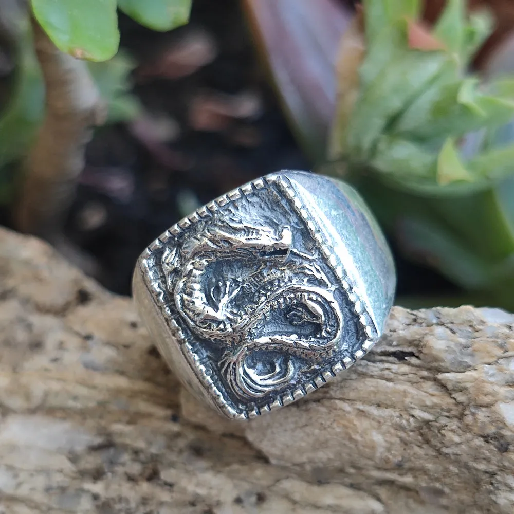 Handmade 925 Silver Dragon Ring - MINAWA