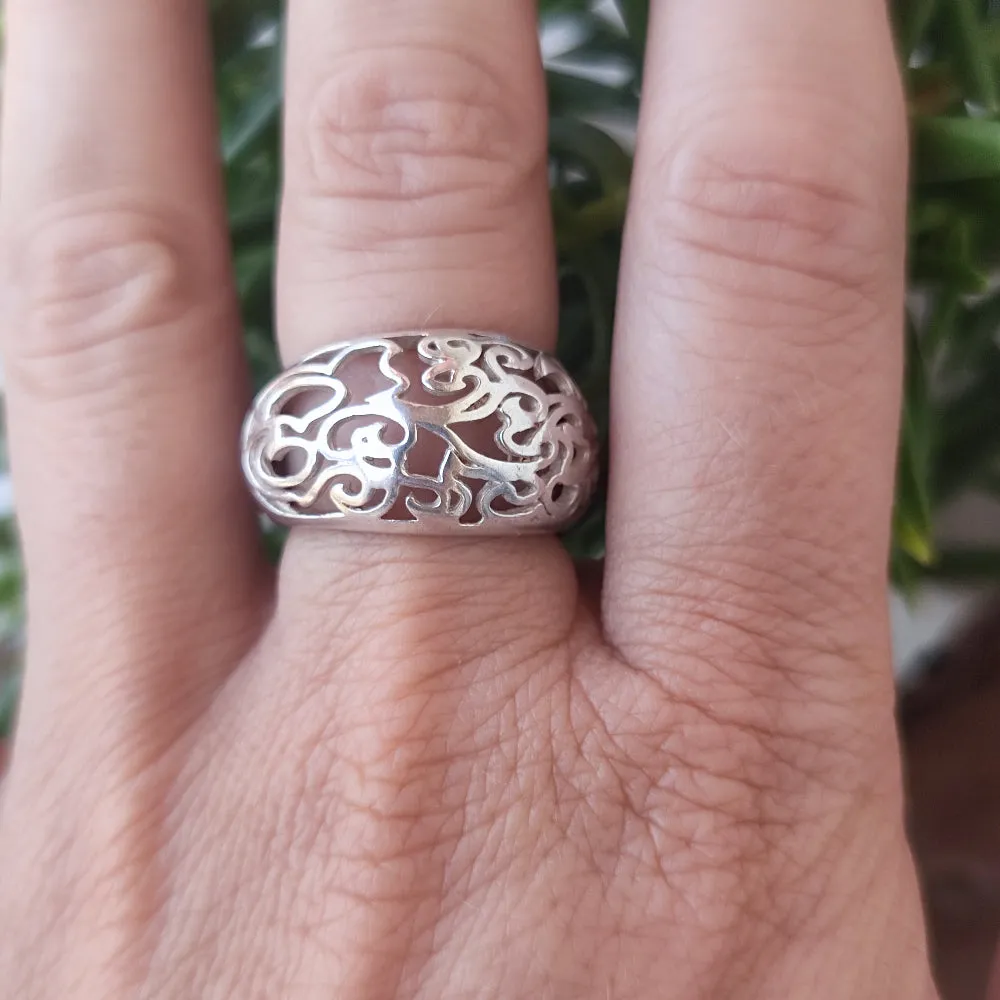 Ethnic band ring in 925 silver - ABHALI