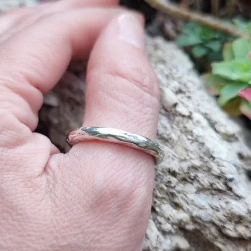 Ring aus 925er Silber, gehämmert, Glaube – NALYIA