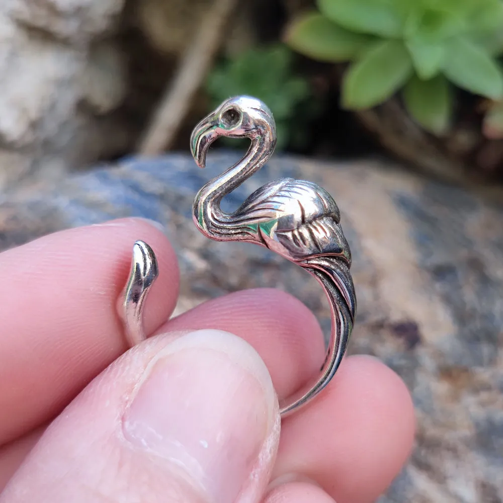 Ethnischer Bandring aus 925er Silber - FLAMINGO