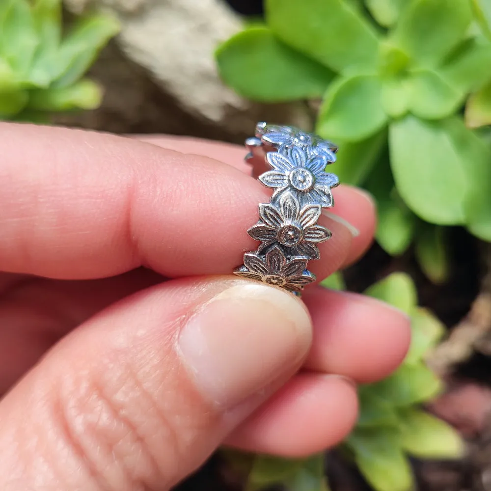 925 silver ring with flowers - KHAMARIA