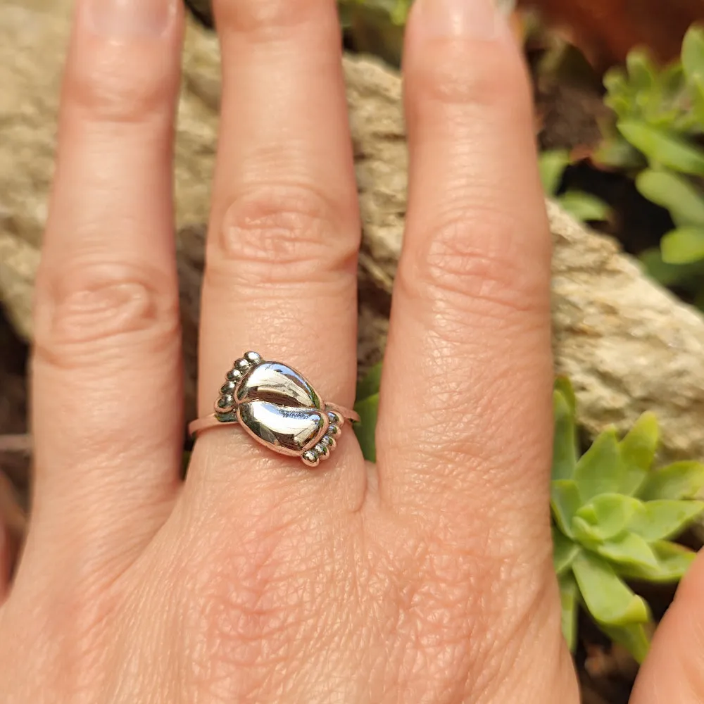925 silver ring with feet - FOOT