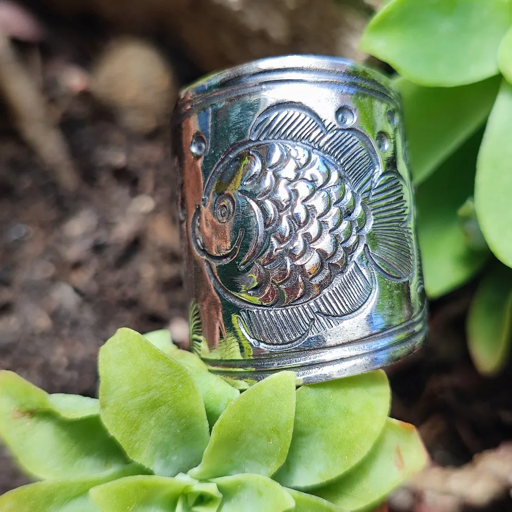 925 silver ring with fish - RAIPUR