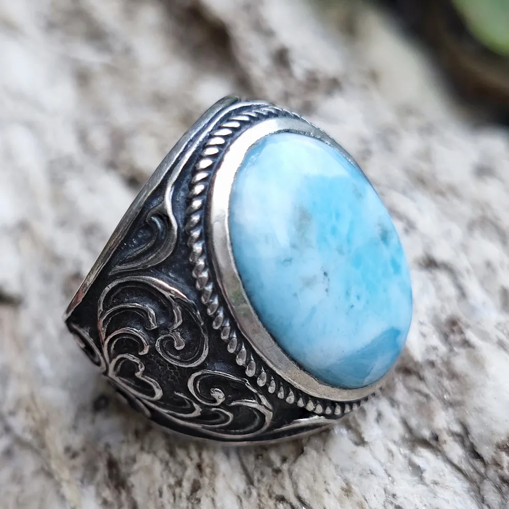 Ethnischer Ring mit Stein aus 925er Silber - BANKRA