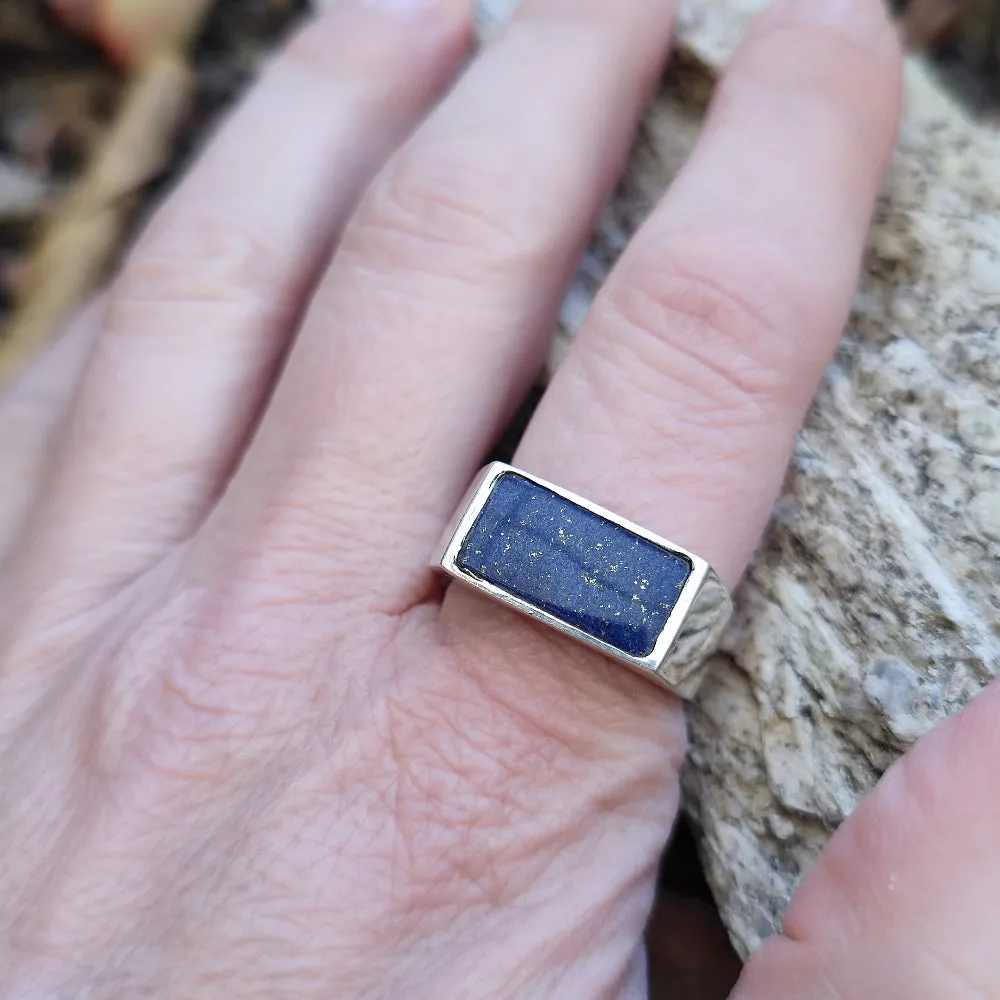 Bandring aus 925er Lapislazuli-Silber – CHENGAM