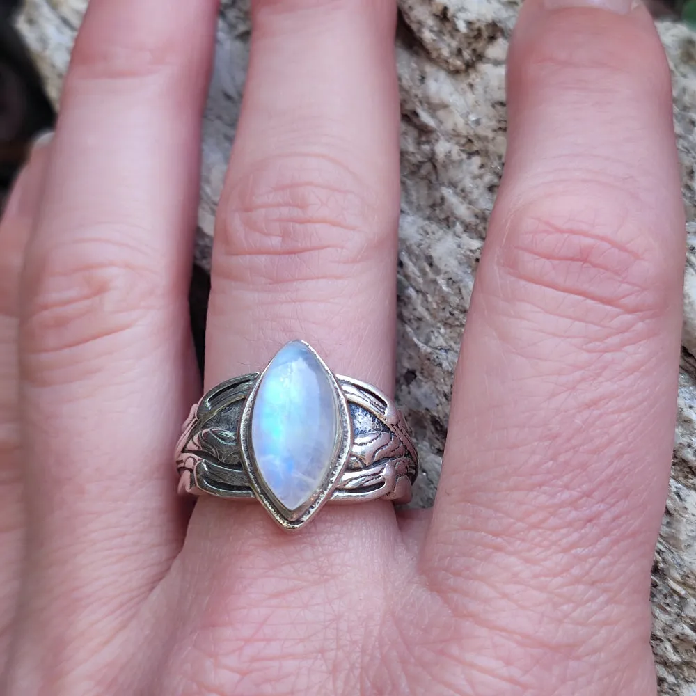 Ethnischer Ring mit Stein aus 925er Silber - KALIKIRI