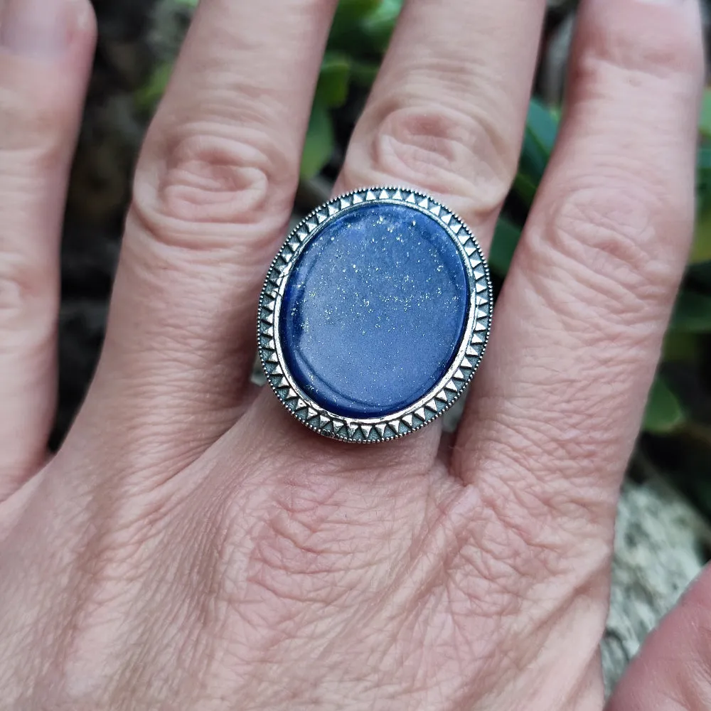 Ethnischer Ring aus 925er Silber mit Stein - KHALAN