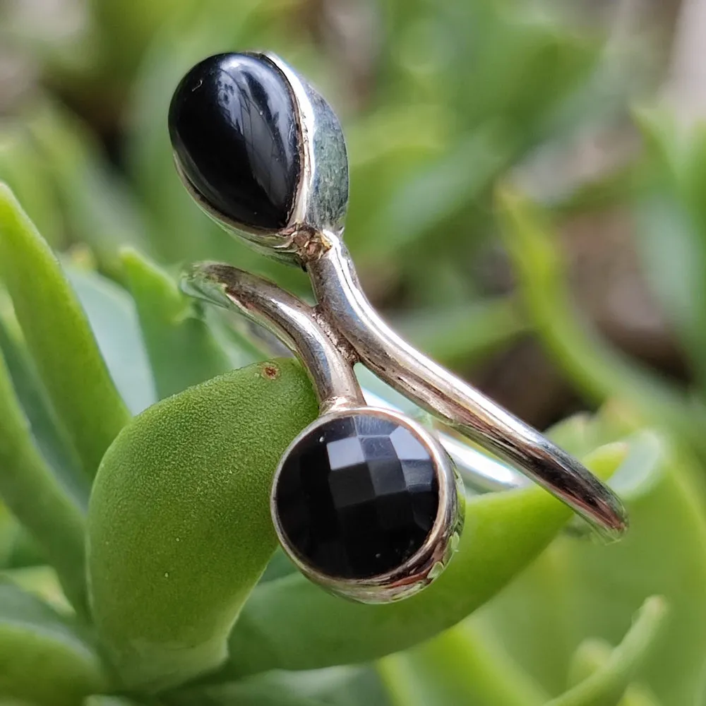 Ethnischer Ring aus 925er Silber mit Stein - MADHYA