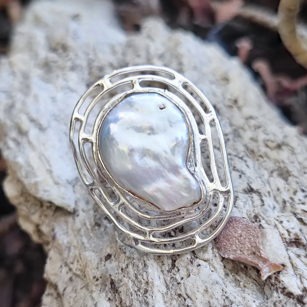 Ethnischer Ring mit Stein aus 925er Silber - PADUMM