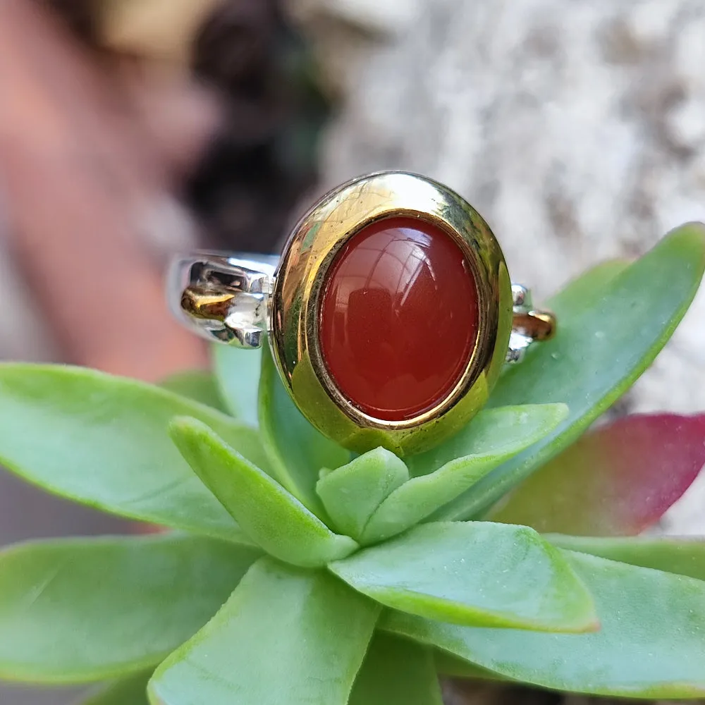 Handgefertigter Ring mit Stein aus 925er Silber - PILANA