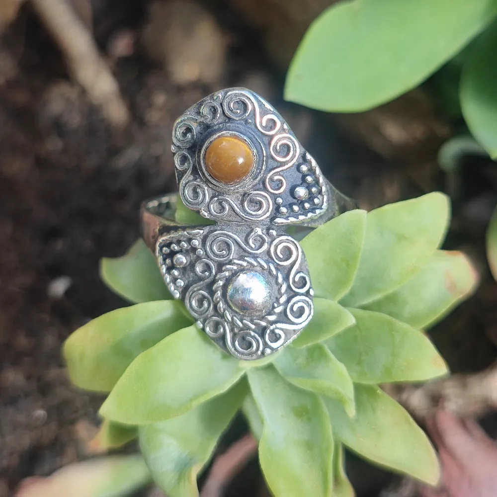 Ethnischer Ring mit Stein aus 925er Silber – PITHUAR