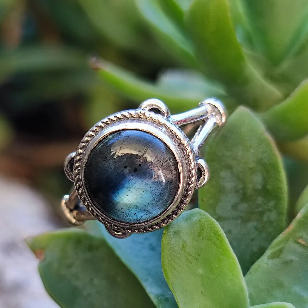 Ethnischer Ring mit Stein aus 925er Silber - THALASI