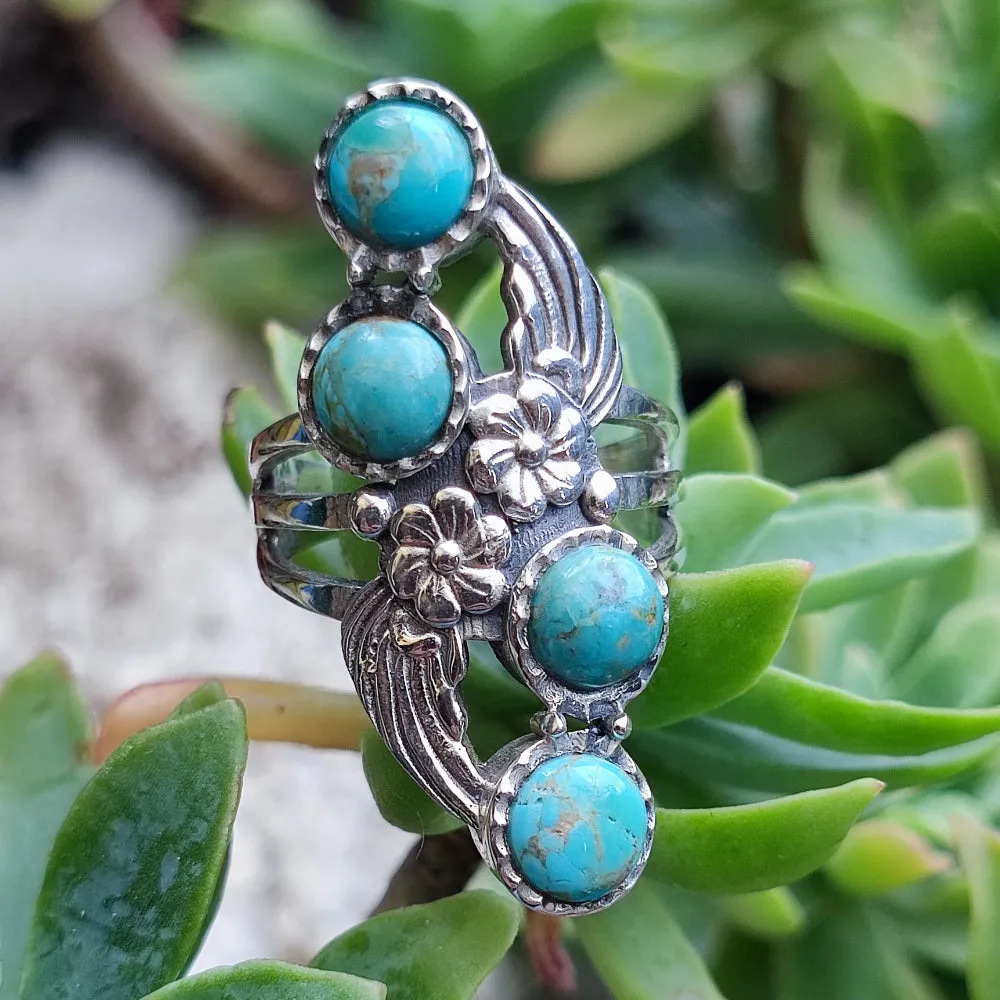 Ethnischer Ring mit Stein aus 925er Silber - TIKAM