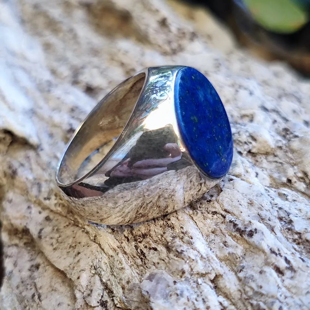 Ethnischer Ring aus 925er Silber mit Stein - TINDWARI