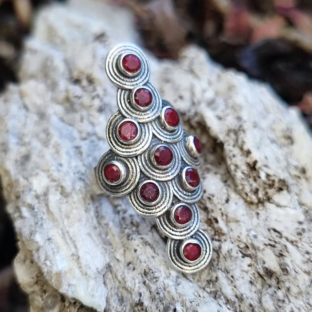 Ethnischer Ring mit Stein aus 925er Silber – TIRUKKO