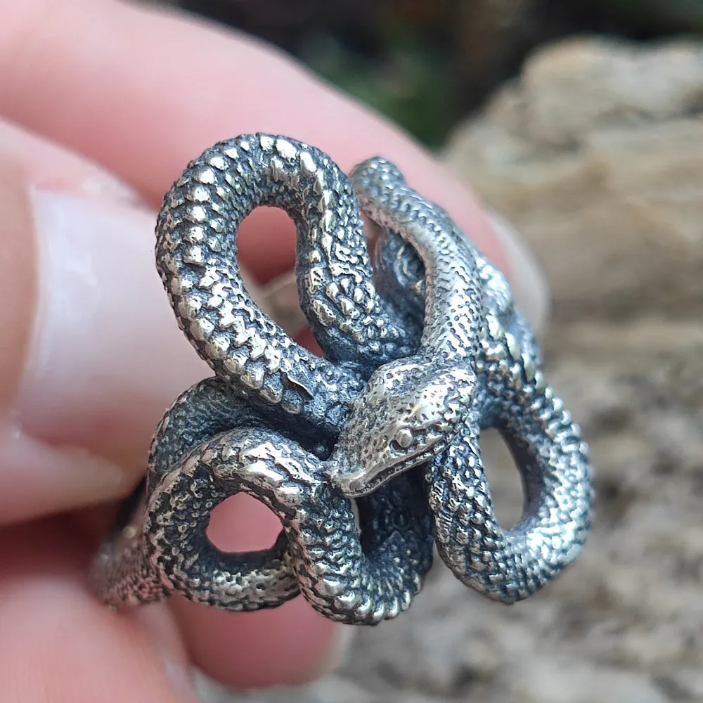 Handmade 925 Silver Snake Ring - ZIRNIA