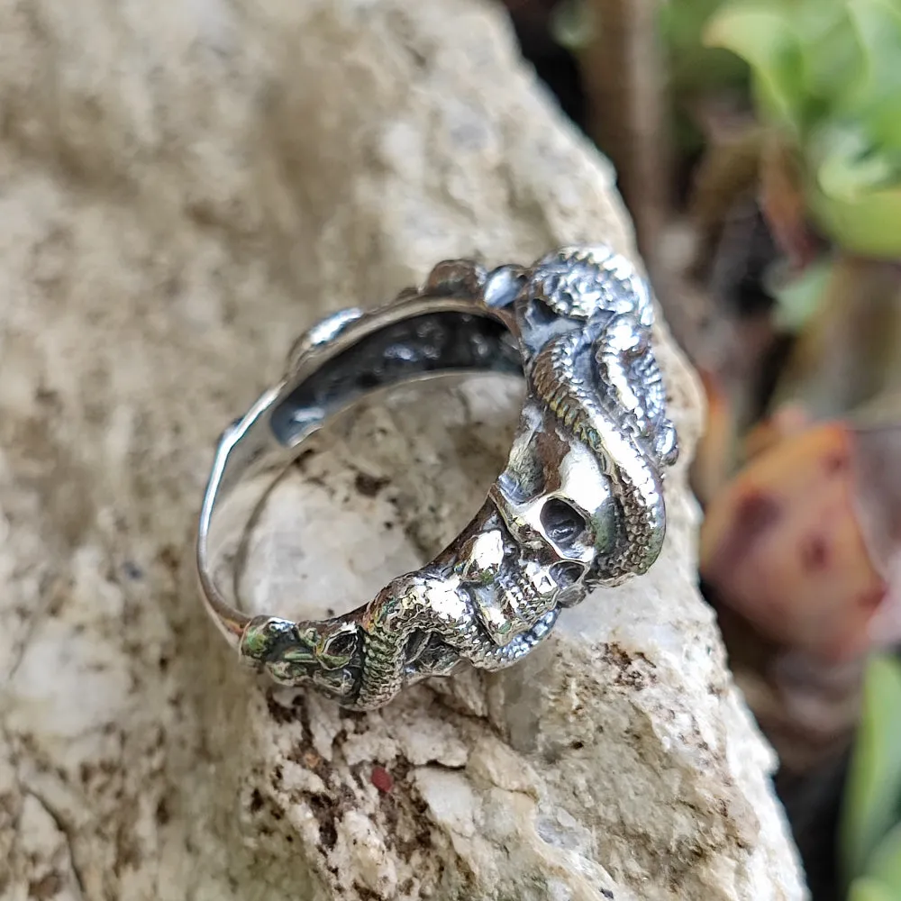 SKULL band ring in 925 silver - BHADRIYA