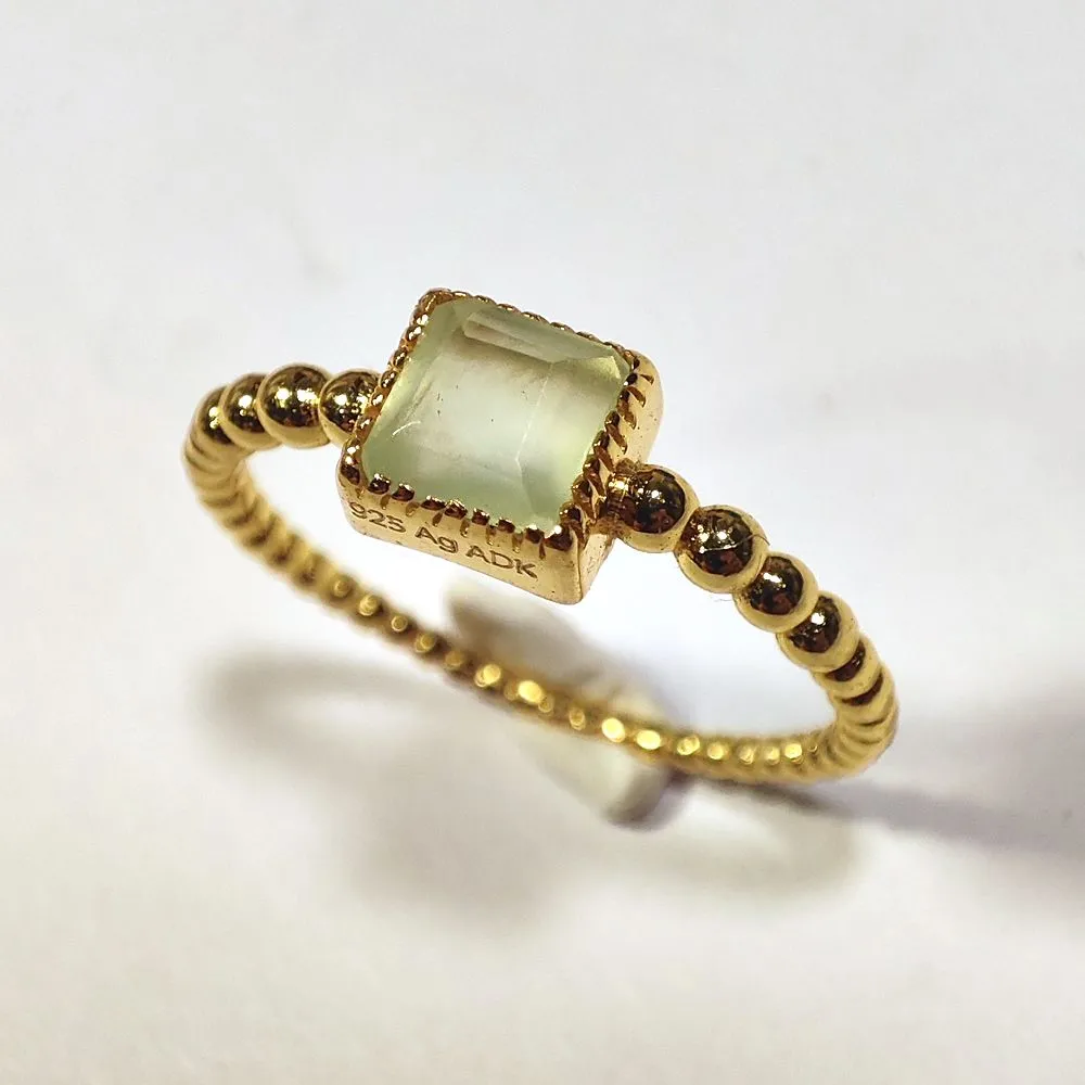 925 Silver Gold Ring with Stone - BISOI