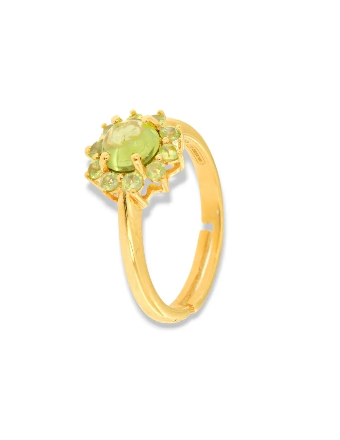 Anello Argento Dorato Peridoto Naturale