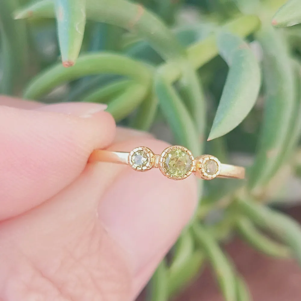 925 Silver Gold Ring with Stone - DEULI