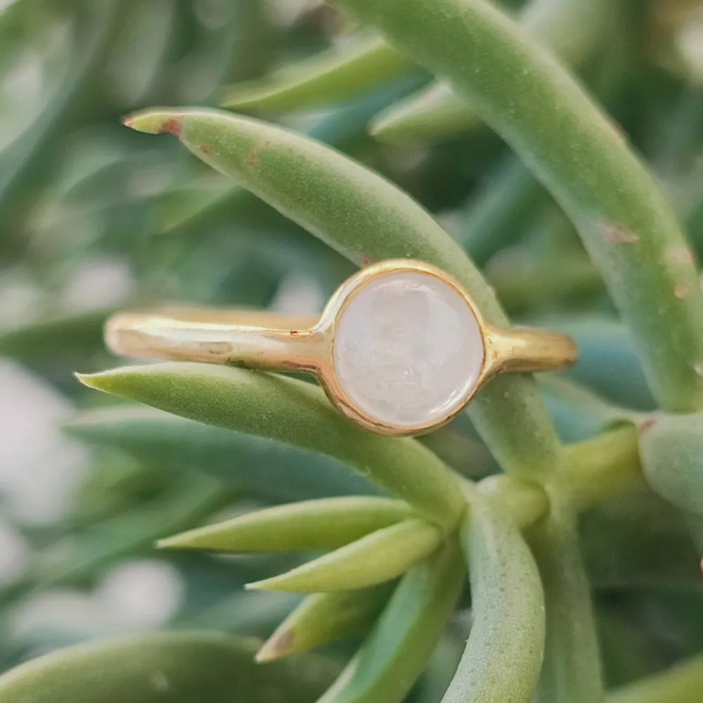 925 Silver Gold Ring with Stone - JAJANGA