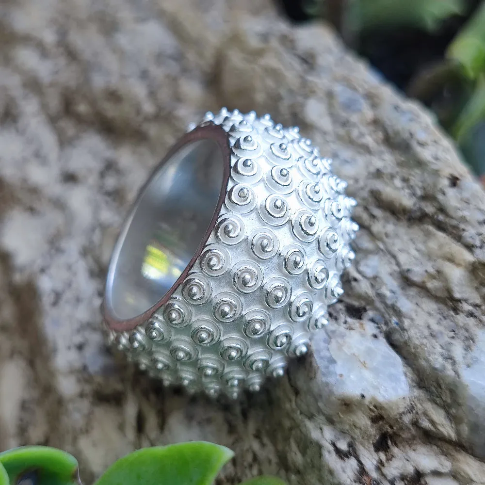 925 Silver Satin High Band Ring - SIMBAMAEL