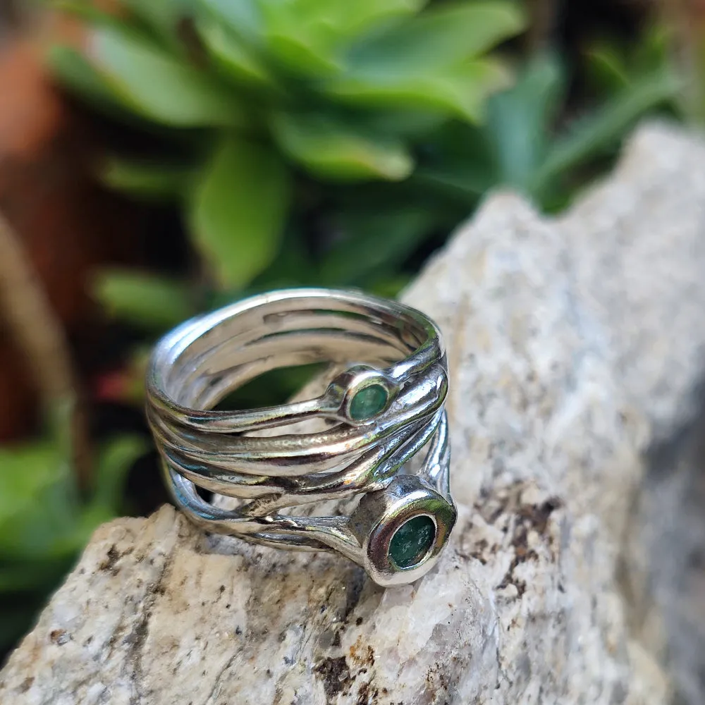 Handcrafted ring in 925 silver with stone - DAMCHUWA