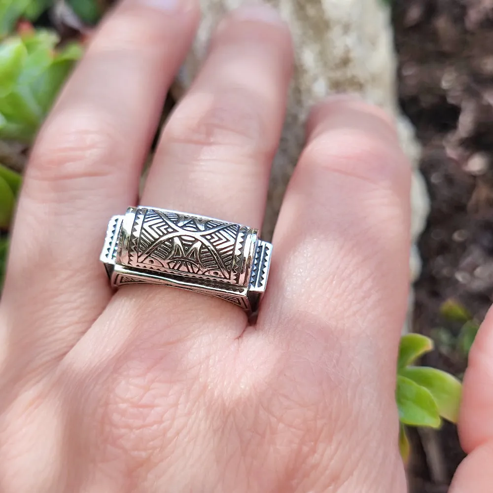 Ethnic ring in 925 silver - BHIAR