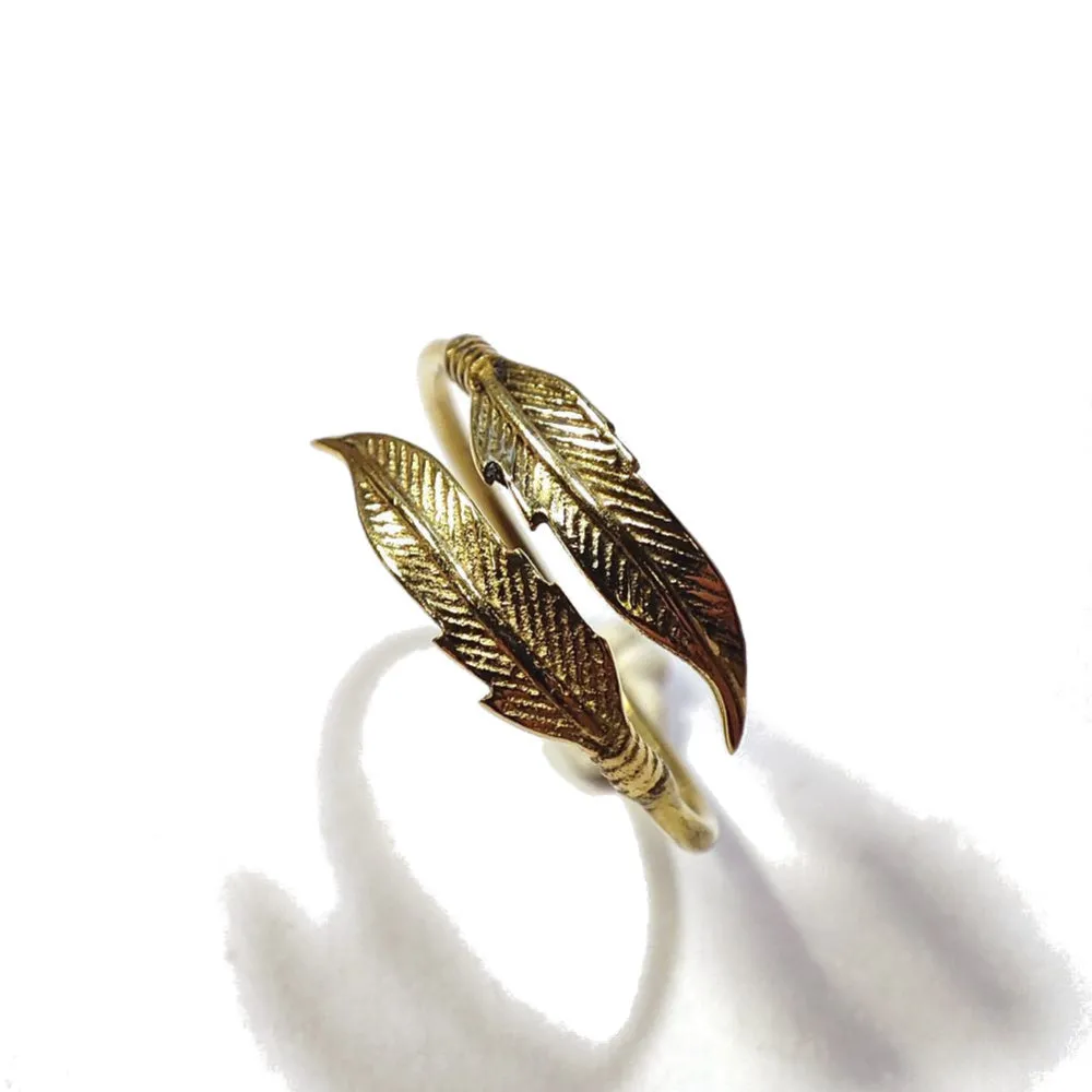 Adjustable Ring with Feather in 925 Silver - FET