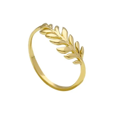 Anello di Laurea Oro Giallo 18kt Foglie Alloro