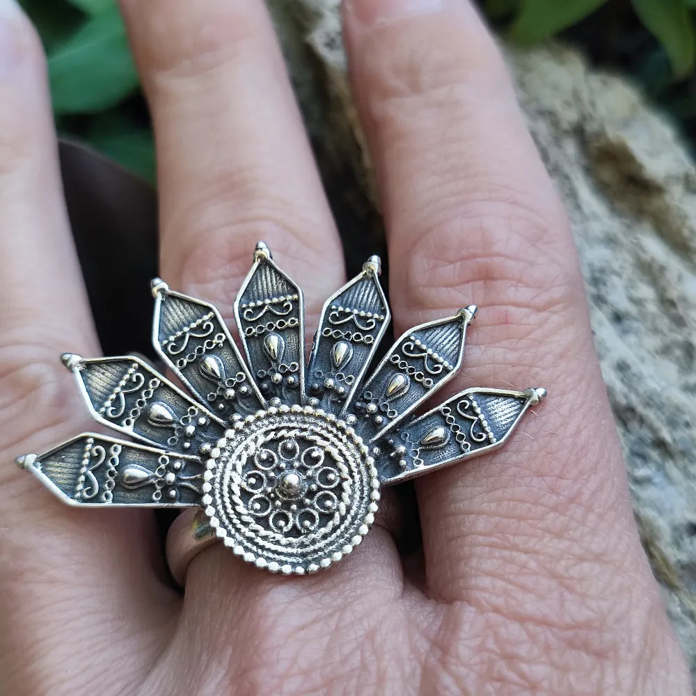 Indian Ethnic Ring in 925 Silver - BARAMA