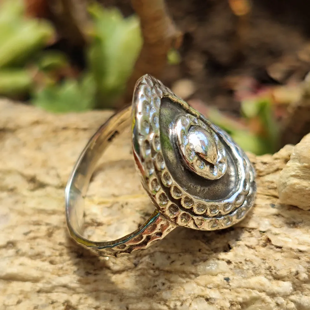Ethnic ring in 925 silver - BOMDILA