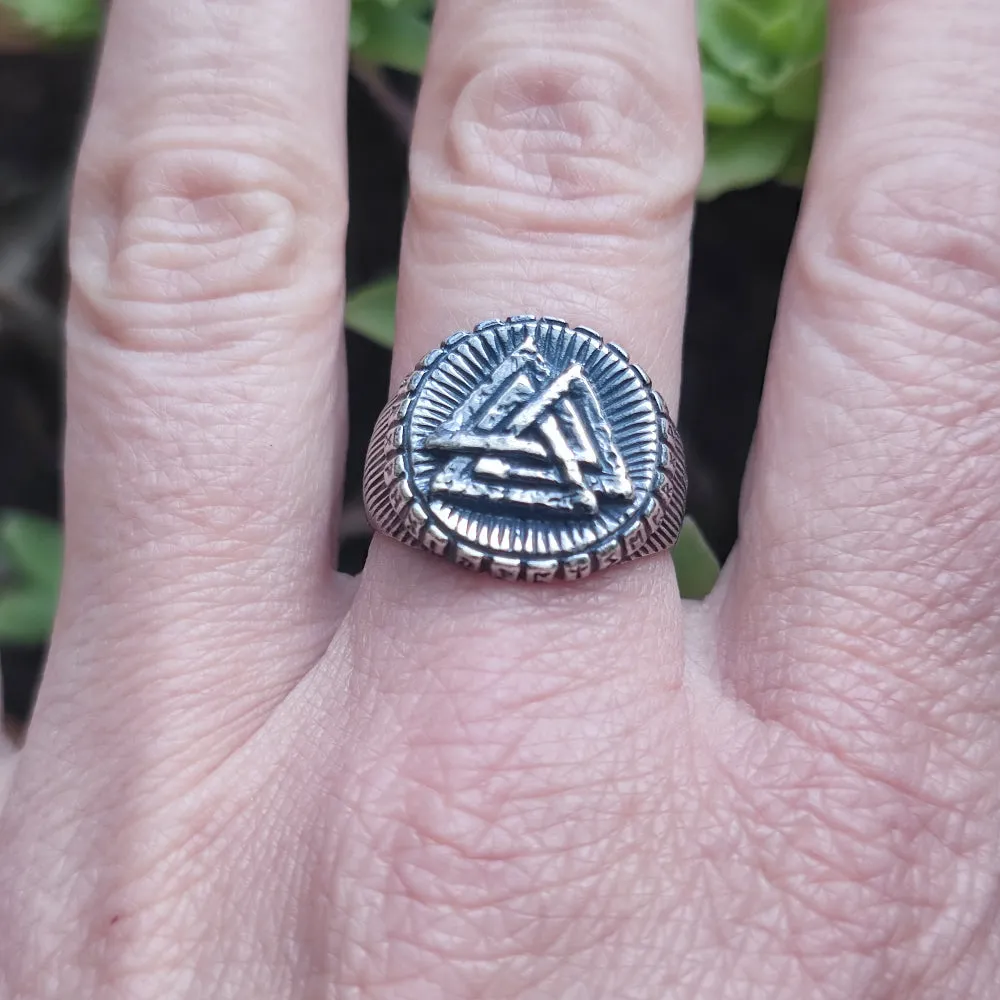 Ethnic ring in 925 silver - ODIN