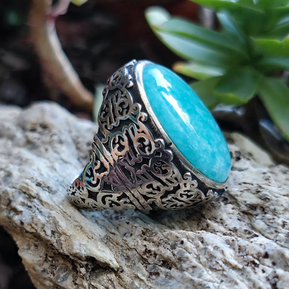 Ethnischer Ring mit Stein aus 925er Silber – ANKIL