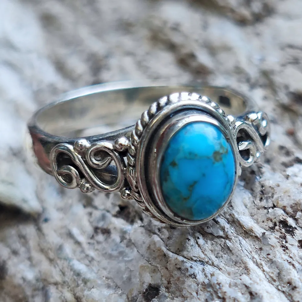 Ethnischer Ring mit Stein aus 925er Silber – GAMPAHA