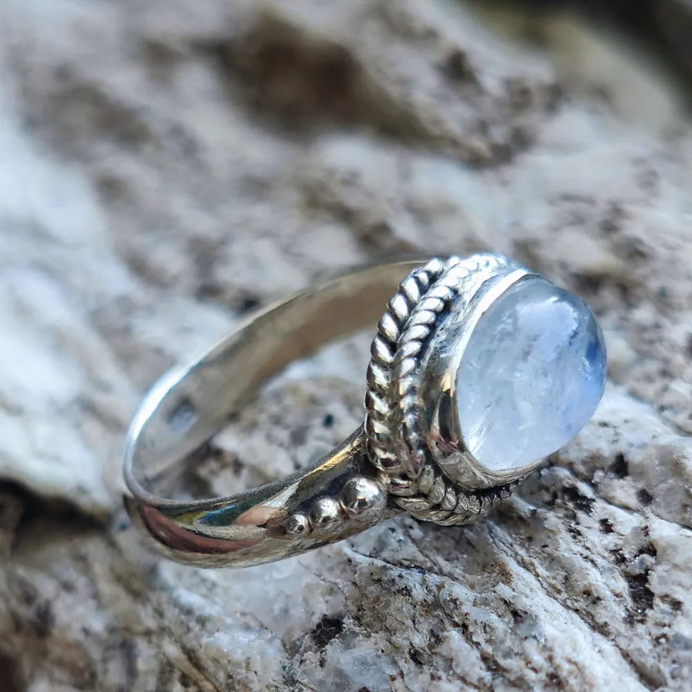 Ethnischer Ring mit Stein aus 925er Silber - MARAWILA