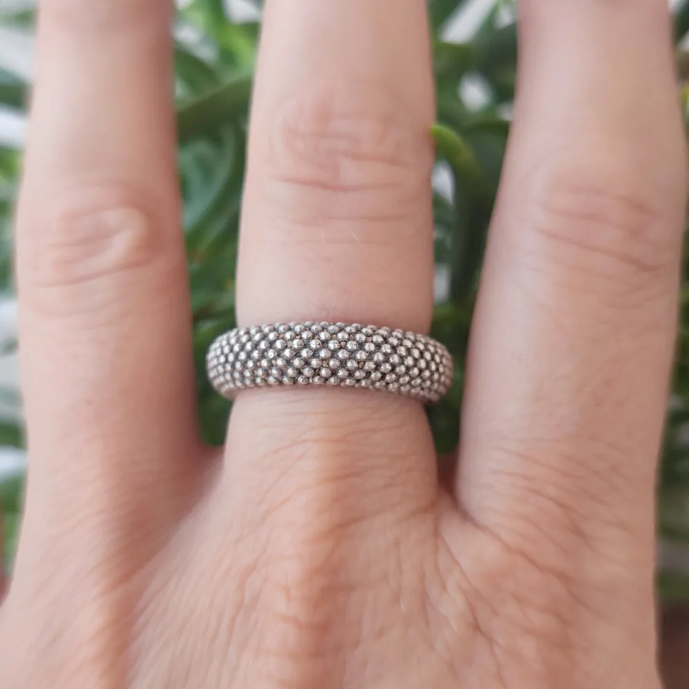 Ethnic dotted ring in 925 silver - UMARDA