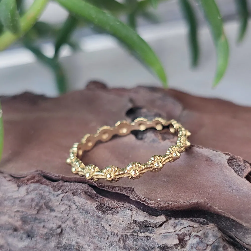 Handcrafted Brass Flower Ring - WADODA